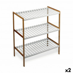 Shelves Confortime White Bamboo 70 x 35 x 76.2 cm (2 Units)