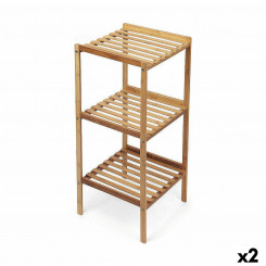 Shelves Confortime Natural Bamboo 35 x 35 x 76.2 cm (2 Units)