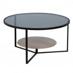 Coffee table Black Natural Crystal Iron Wood MDF 75 x 75 x 40 cm