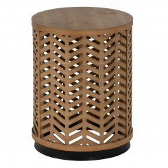 Small Side Table Natural Iron Spruce Wood MDF 39 x 39 x 51.5 cm