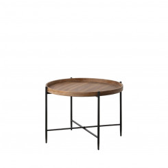 Coffee table Black Natural Iron Spruce 80 x 80 x 55 cm