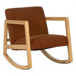 Rocking chair Brown Beige Rubberwood Material 60 x 83 x 72 cm
