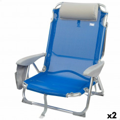 Складной стул с подголовником Aktive Gomera Blue 51 x 76 x 45 см (2 шт.)