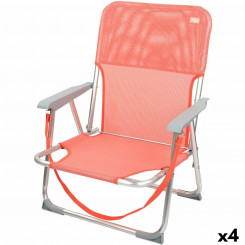 Folding Chair Active Flamingo Coral Red 44 x 72 x 35 cm (4 Units)