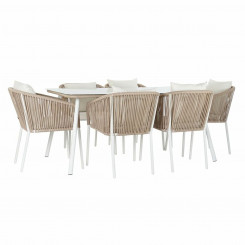 Table with Chair Set DKD Home Decor Beige 78 cm 163 x 95 x 6 cm