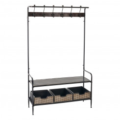 Front table with drawer BRICK Clothes rack Brown Black Iron 111 x 37 x 185 cm