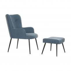 Кресло DKD Home Decor Синий Черный Металл 70 x 60 x 84 см