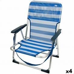 Active Folding Beach Chair Blue 44 x 72 x 35 cm (4 Units)
