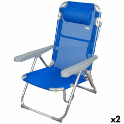 Active Folding Beach Chair Blue 48 x 90 x 60 cm (2 Units)