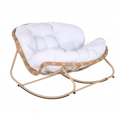 Кресло-качалка Home ESPRIT Белый Коричневый Сталь 108 x 108 x 80 см