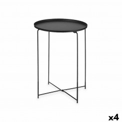 Маленький приставной столик, черный металл, 35 x 50,5 x 35 см, круглый (4 шт.)