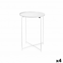 Маленький приставной столик, белый металл, 35 x 50,5 x 35 см, круглый (4 шт.)