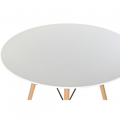 Обеденный стол DKD Home Decor Белый Черный Натуральная береза МДФ 90 x 90 x 74 см