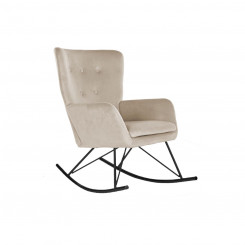Кресло-качалка Home ESPRIT Черный Бежевый Полиэстер Металл 68 x 90 x 92 см