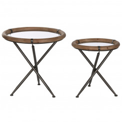 2 tooli komplekt Home ESPRIT Must Naturaalne Kristall Kuusk 65 x 65 x 66 cm