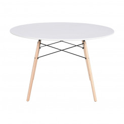 Dining table Home ESPRIT White Black Natural Birch Wood MDF 120 x 120 x 74 cm