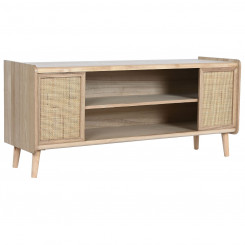 TV furniture Home ESPRIT Natural Rattan Paulownia wood 120 x 35 x 54 cm
