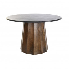 Обеденный стол DKD Home Decor Черный Коричневый Мрамор Дерево Манго 120 x 120 x 76 см
