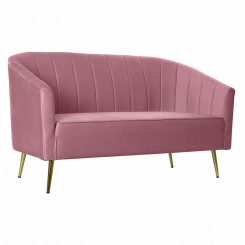 Sofa DKD Home Decor Pink Metal Polyester Sponge Wood MDF (140 x 77 x 81 cm)