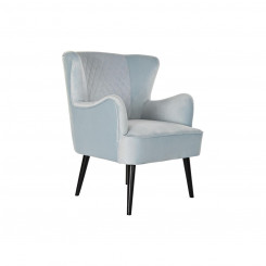 Кресло DKD Home Decor Черный Металл Небесно-Голубой (76 x 76 x 82 см)