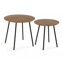 Set of 2 chairs Versa Metal Wood MDF 50 x 49 x 50 cm (2 Units)