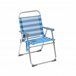 Beach chair 22 mm Stripes Blue Aluminum 52 x 56 x 80 cm (52 x 56 x 80 cm)