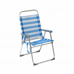 Beach chair 22 mm Stripes Blue Aluminum 52 x 56 cm (52 x 56 x 92 cm)