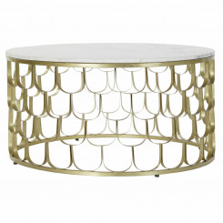 Side table DKD Home Decor 81 x 81 x 42 cm Golden White Plastic Marble Iron