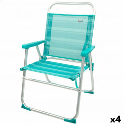 Beach chair Aktive Turquoise blue 48 x 88 x 50 cm Aluminum Folding (4 Units)