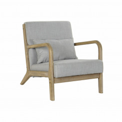 Кресло DKD Home Decor Серый Полиэстер Лен Каучуковое дерево (65 x 83 x 74 см)