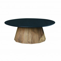Coffee table DKD Home Decor Black Natural Wood Pine Treated Wood 90 x 90 x 32.5 cm