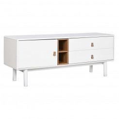 TV furniture Home ESPRIT White Natural polypropylene Wood MDF 140 x 40 x 55 cm