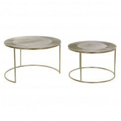 Set of 2 chairs DKD Home Decor Golden Metal Aluminum 76 x 76 x 44 cm