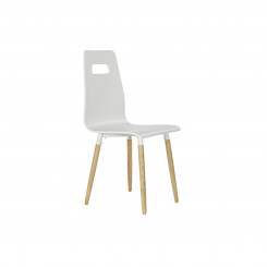 Dining Chair DKD Home Decor Wood White Natural rubber Light brown (43 x 50 x 88 cm)