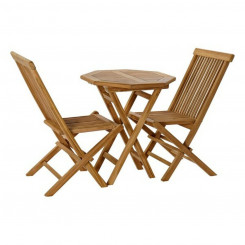Столовый набор с 2 стульями DKD Home Decor Garden Teak (3 шт)