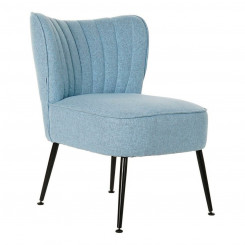 Кресло DKD Home Decor 8424001795543 Черный Металл Полиэстер Небесно-голубой (52 x 64 x 74 см)