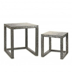 Side table Grey Mother of pearl Particleboard (2 Pieces)