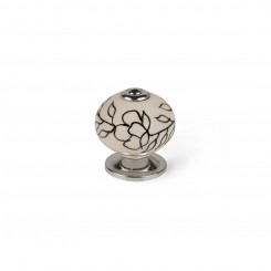 Doorknob Rei e504 Circular White Flower Porcelain Metal 4 Units (Ø 40 x 36 mm)