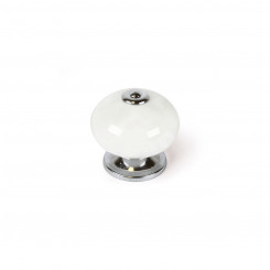 Doorknob Rei e517 Circular Porcelain Metal White 4 Units (Ø 40 x 36 mm)
