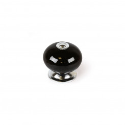 Doorknob Rei e517 Circular Porcelain Black Metal 4 Units (Ø 40 x 36 mm)