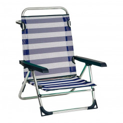 Пляжный стул, алюминиевый, складной, многопозиционный, в полоску (79,5 x 59,5 x 56 см)