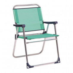 Пляжный стул, алюминиевый, зеленый, фиксированный (57 x 78 x 57 см)