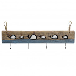 Wall mounted coat hanger DKD Home Decor Aged finish Metal Wood (85 x 4 x 33 cm)