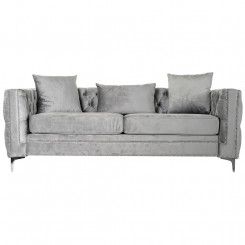 3-Seater Sofa DKD Home Decor Polyester Metal Light Grey (210 x 88 x 76 cm)