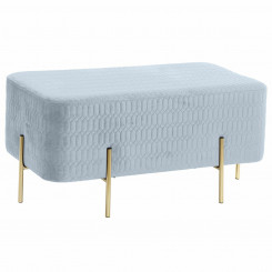 Bench DKD Home Decor   Golden Metal Polyester Sky blue Sponge (91 x 46,5 x 42 cm)