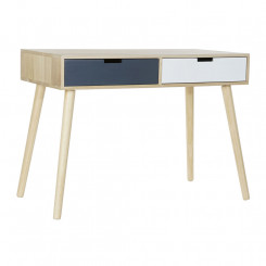 Desk DKD Home Decor White Dark grey Paolownia wood (100 x 50 x 74 cm)