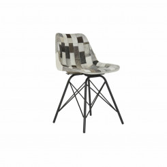 Обеденный стул DKD Home Decor Черная металлическая кожа (45,5 x 52 x 79 см)