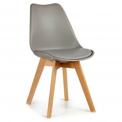 Обеденный стул Серый Светло-коричневый Дерево Пластик (48 x 43 x 82 см)