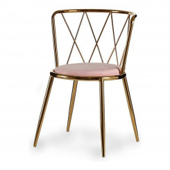 Chair Pink Golden Rhombus Metal (50,5 x 73 x 51 cm)