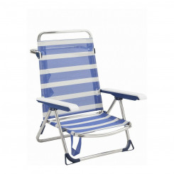 Пляжный стул, алюминиевый, складной, многопозиционный, в полоску